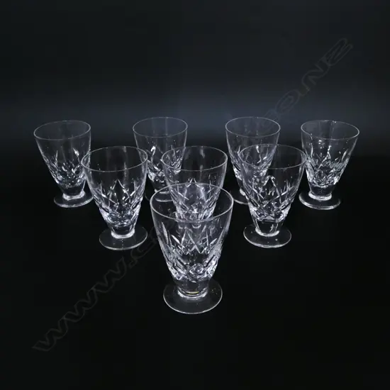 EIGHT STUART CUT CRYSTAL JUICE GLASSES, H.98MM