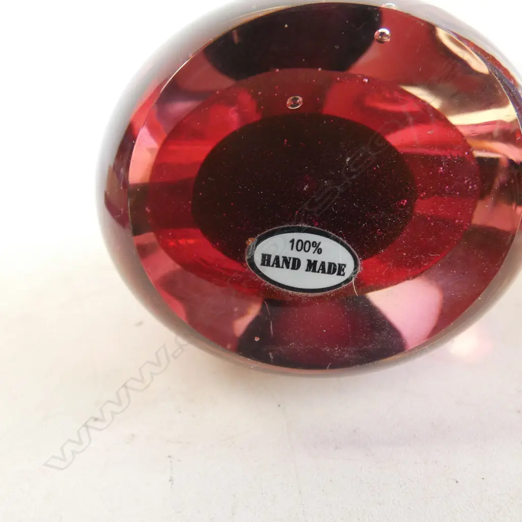 2 RED ART GLASS TEAR DROPS H.135mm Image 1++