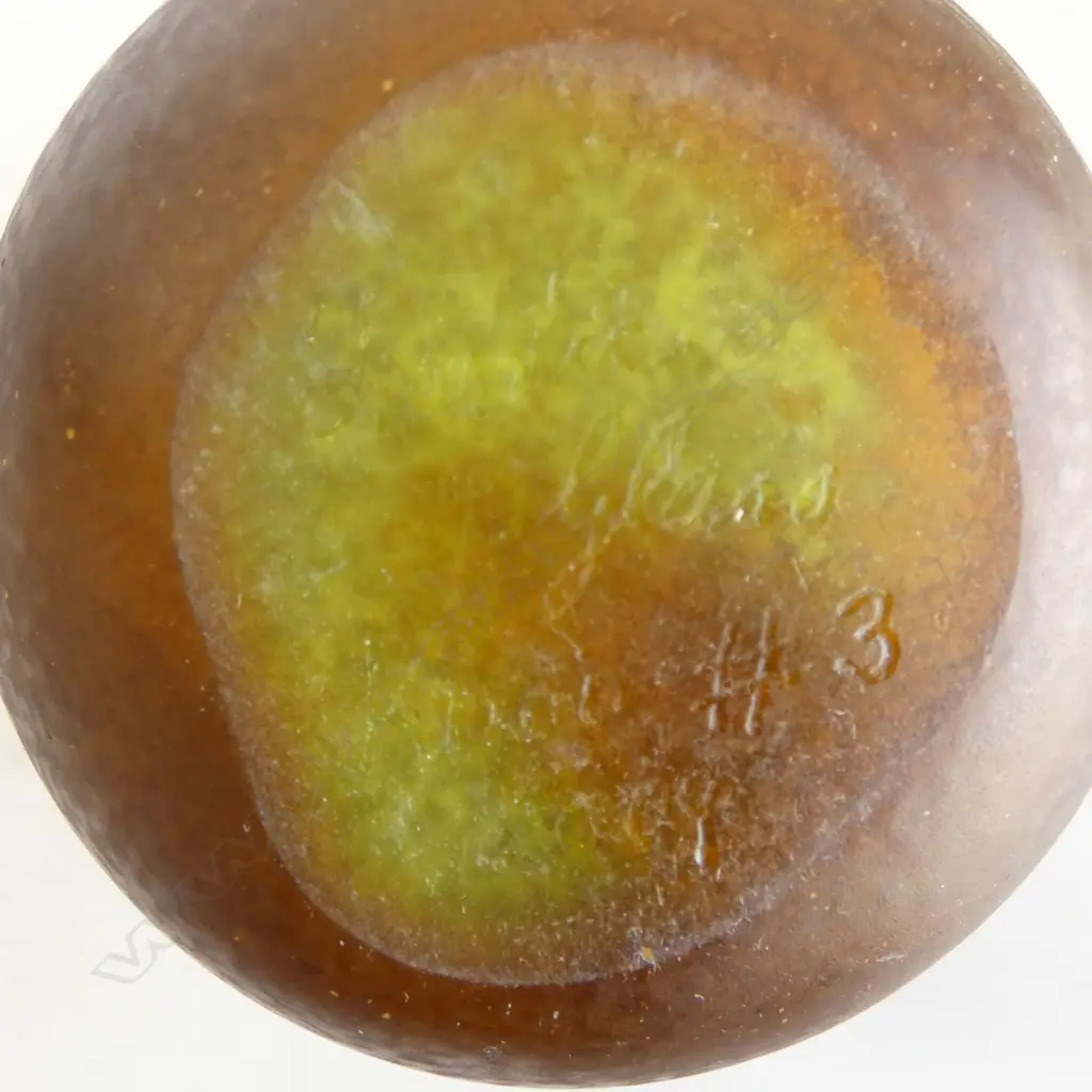 'Frantic Glass' 'Kiwi #3' art glass vase by Fran Anderton 2009. Triple cased. H.135mm Image 1++