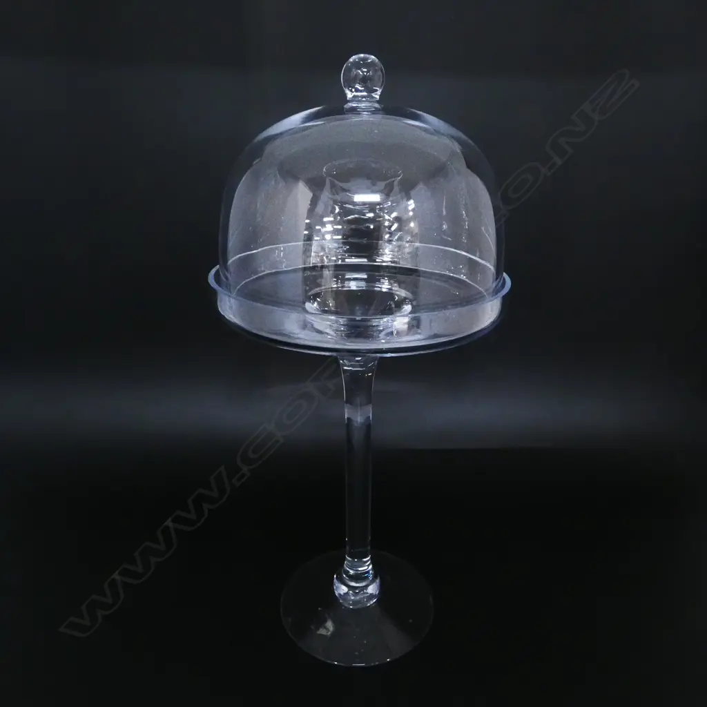 FRENCH COUNTRY GLASS DOME ON STAND H.440mm Image 1++