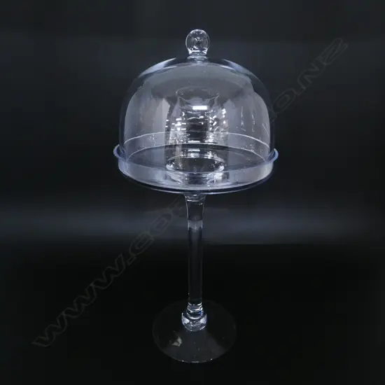 FRENCH COUNTRY GLASS DOME ON STAND H.440mm