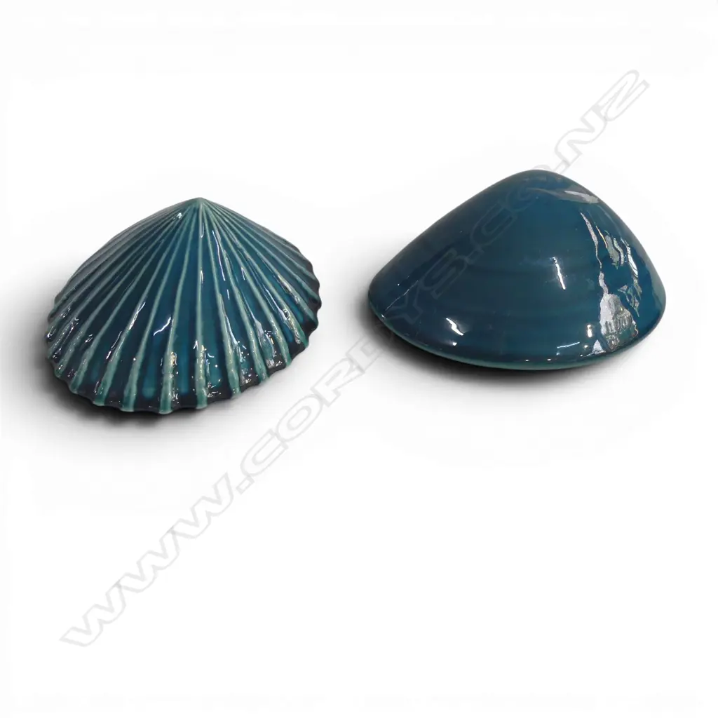 2 POTTERY SHELLS by STEINER CERAMICS NZ L.135mm Image 1++