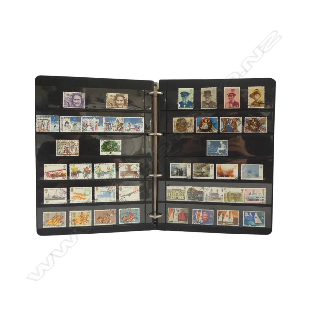 British Stamp Collection in blue Post Office binder Image 1++
