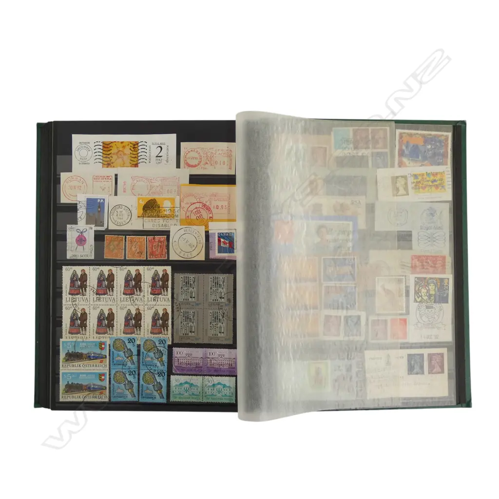 Stamps: Green stockbook with used British collection + some Germany Image 1++