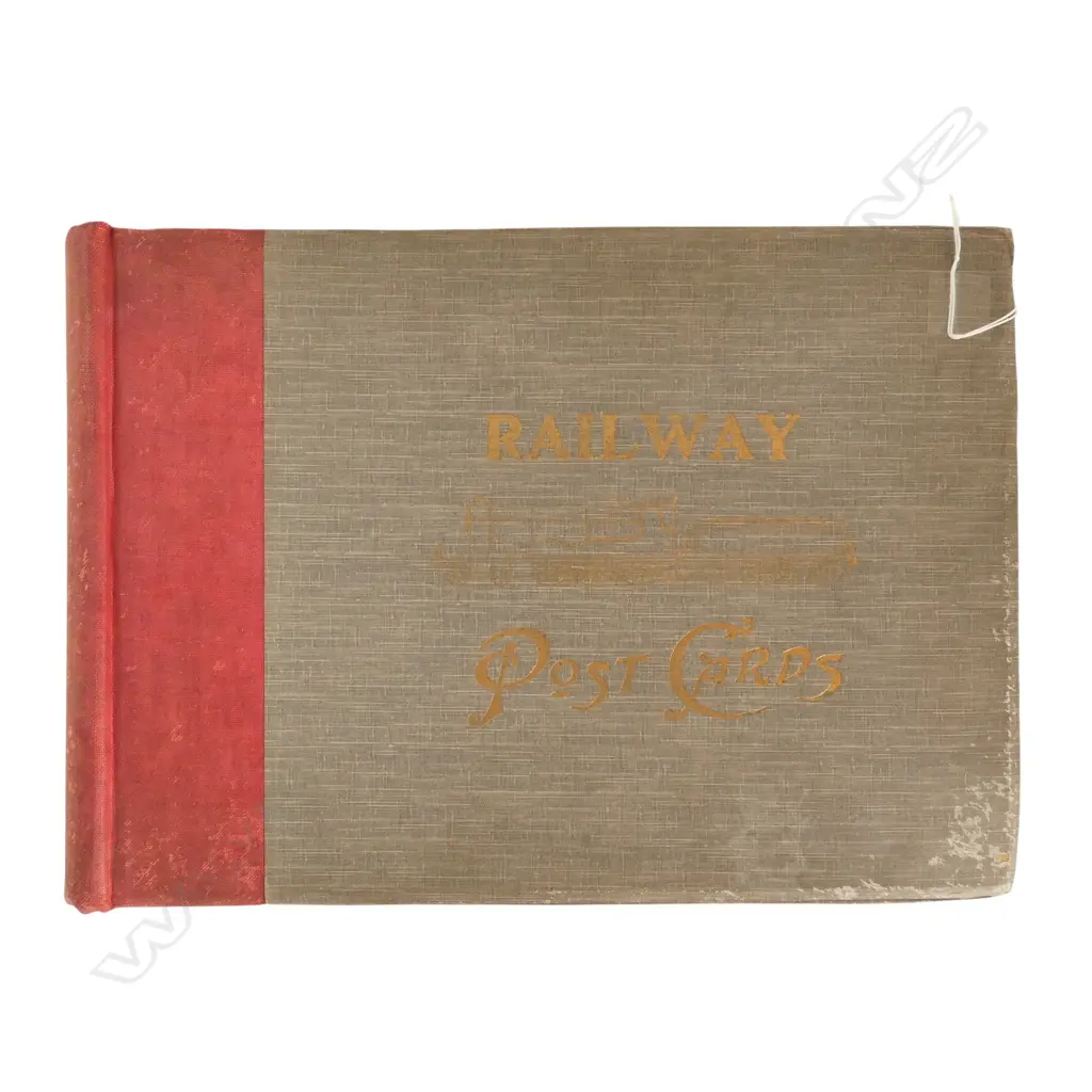 ANTIQUE ALBUM OF RAILWAY POSTCARDS 260x380mm Image 1++