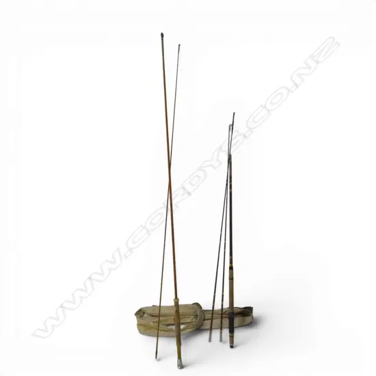 2 VINTAGE FISHING RODS ; SPLIT CANE FLY ROD, AC GRAY AUCKLAND & SWEDISH ABU SPINNING ROD