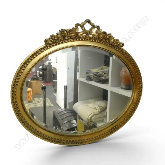 OVAL MIRROR, GILT FRAME 600x690mm