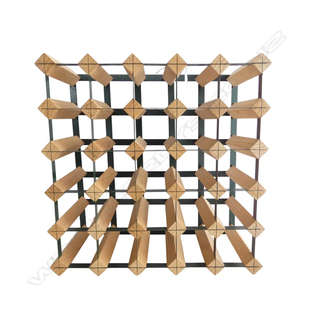 25 BOTTLE WINE RACK WOODEN W. GREEN FIXTURES Image 1++
