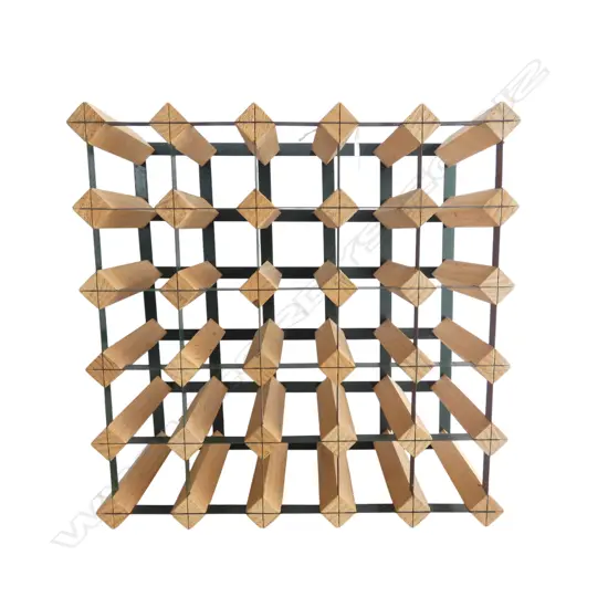 25 BOTTLE WINE RACK WOODEN W. GREEN FIXTURES