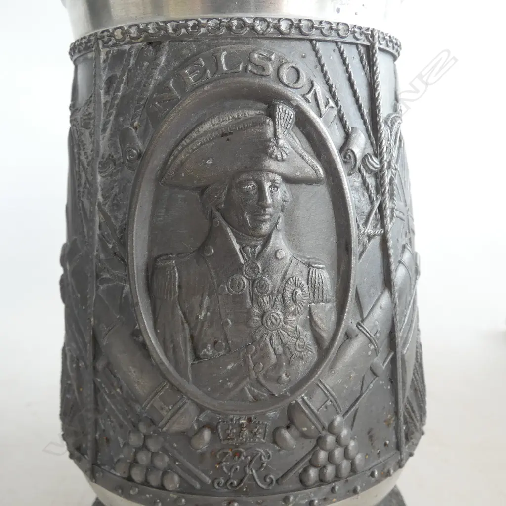 2 ANTIQUE PEWTER TANKARDS & SENAGAL PEWTER MUG H150MM Image 1++