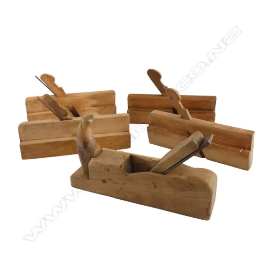 FIVE ANTIQUE WOODEN PLANES, L.240MM