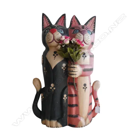 CARVED WOODEN CATS H.510mm REPAIRS