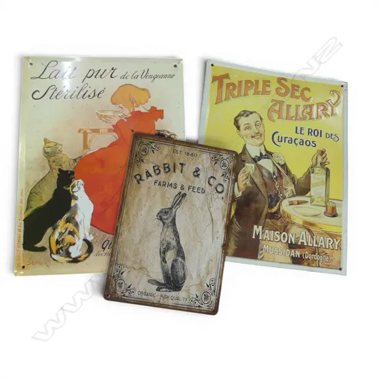 3 REPRODUCTION TIN ADVERTISING SIGNS 400x300mm0