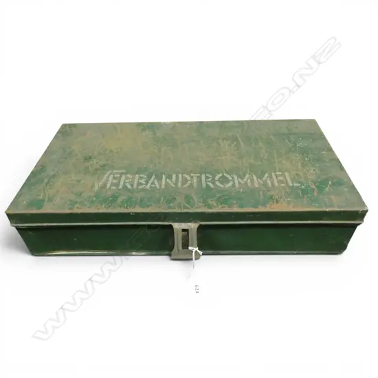 GREEN METAL FIRST AID KIT 'VERBANDTROMMEL' W.545mm
