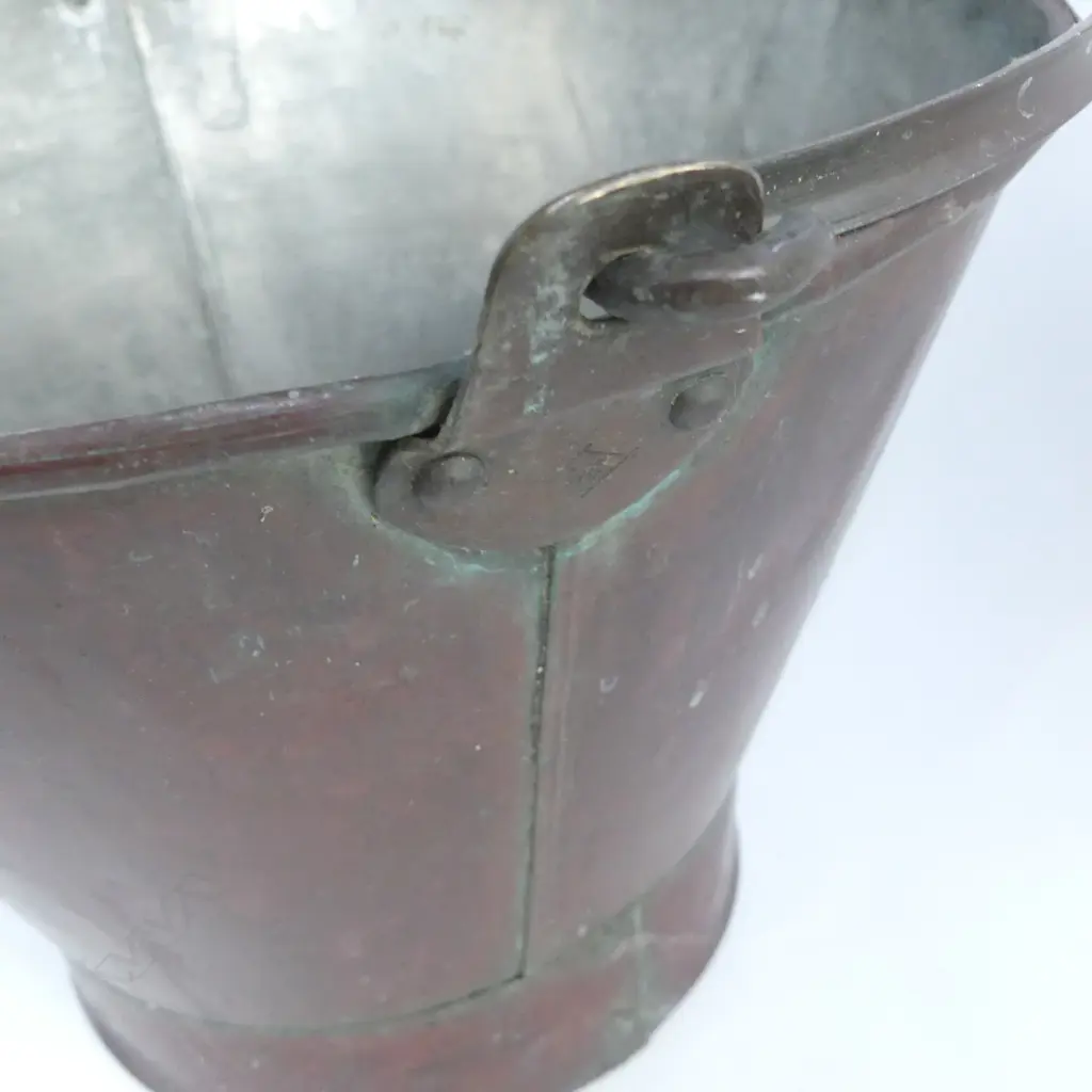 VINTAGE COPPER BUCKET H.280mm, 350mm dia Image 1++
