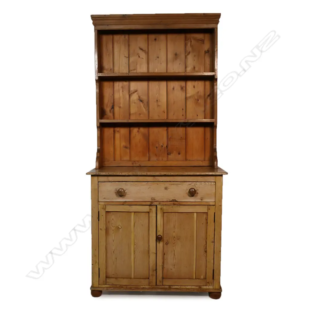 Victorian country pine small dresser with plate rack back. 915 x 430 x 1920mm. Image 1++