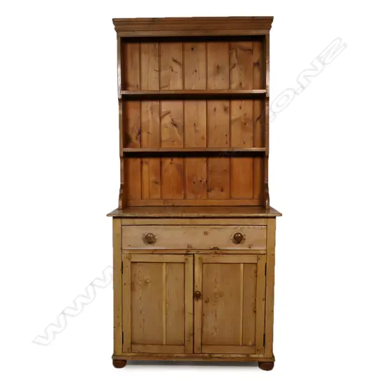 Victorian country pine small dresser with plate rack back. 915 x 430 x 1920mm.