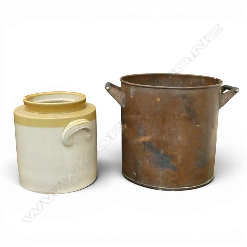 COPPER POT H.255mm, CERAMIC CROCK Image 1++