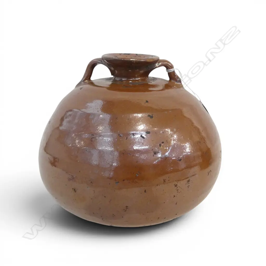 JIN DYNASTY? PERSIMMON GLAZED TWIN EAR JUG H.160mm Image 1++