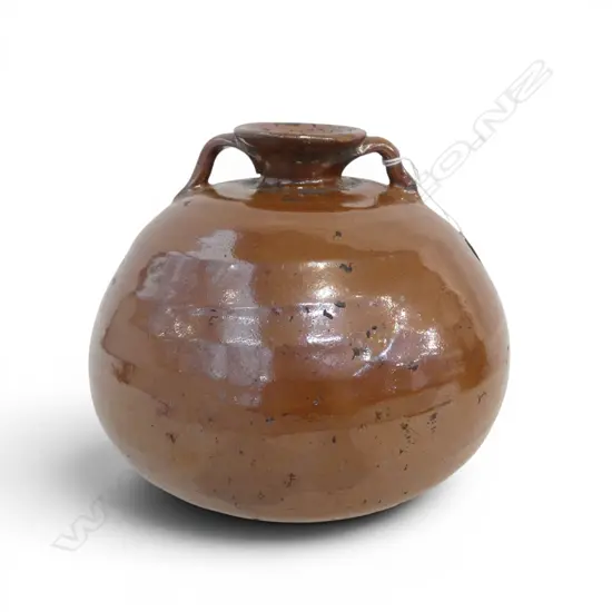 JIN DYNASTY? PERSIMMON GLAZED TWIN EAR JUG H.160mm