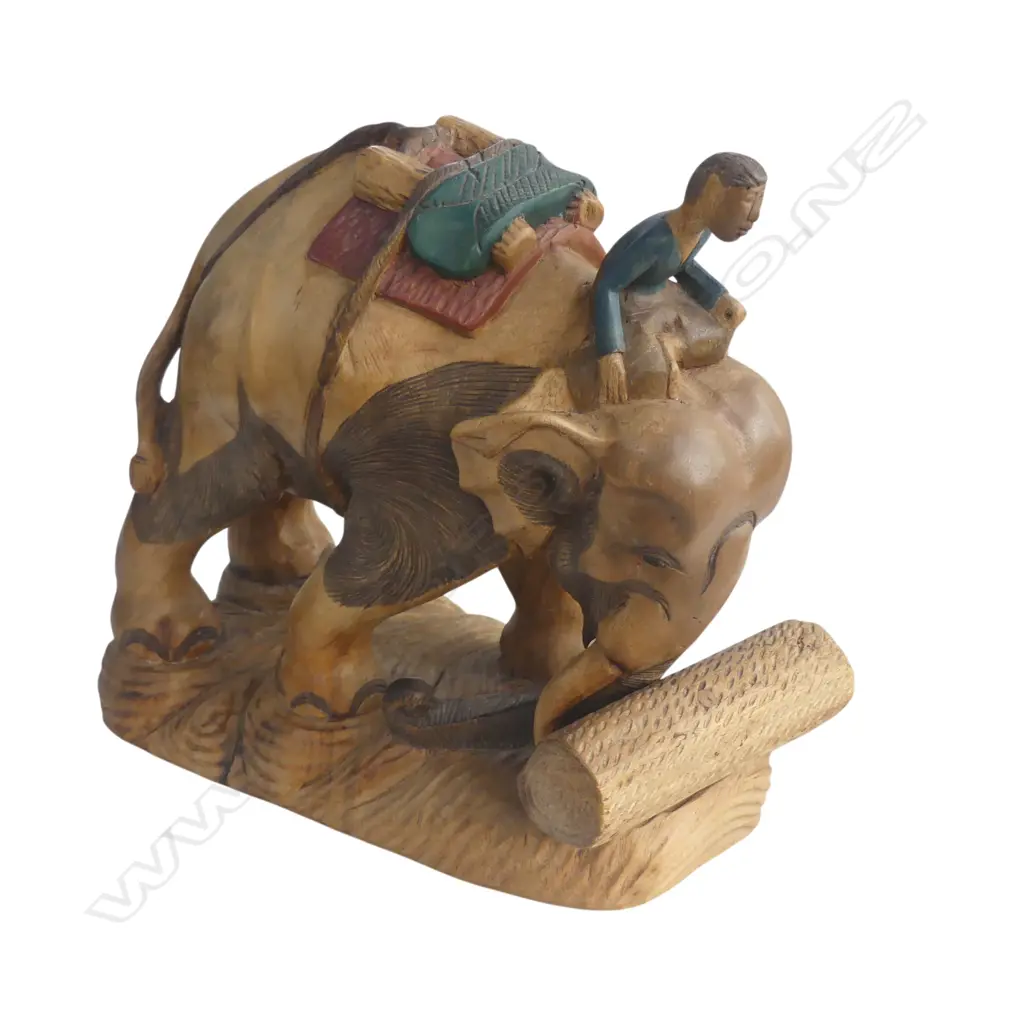 CARVED WOOD ELEPHANT H.320mm Image 1++