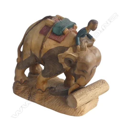 CARVED WOOD ELEPHANT H.320mm