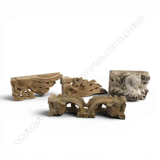 4 WOOD CARVINGS W.350mm