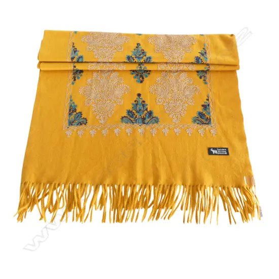 EMBROIDERED SHAWL 'CASHMERE 100% WOOL'