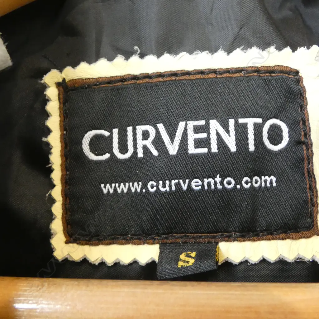 RED INDIAN style TASSEL cream LEATHER JACKET beaded panel highlights. By Curvento size S Image 1++