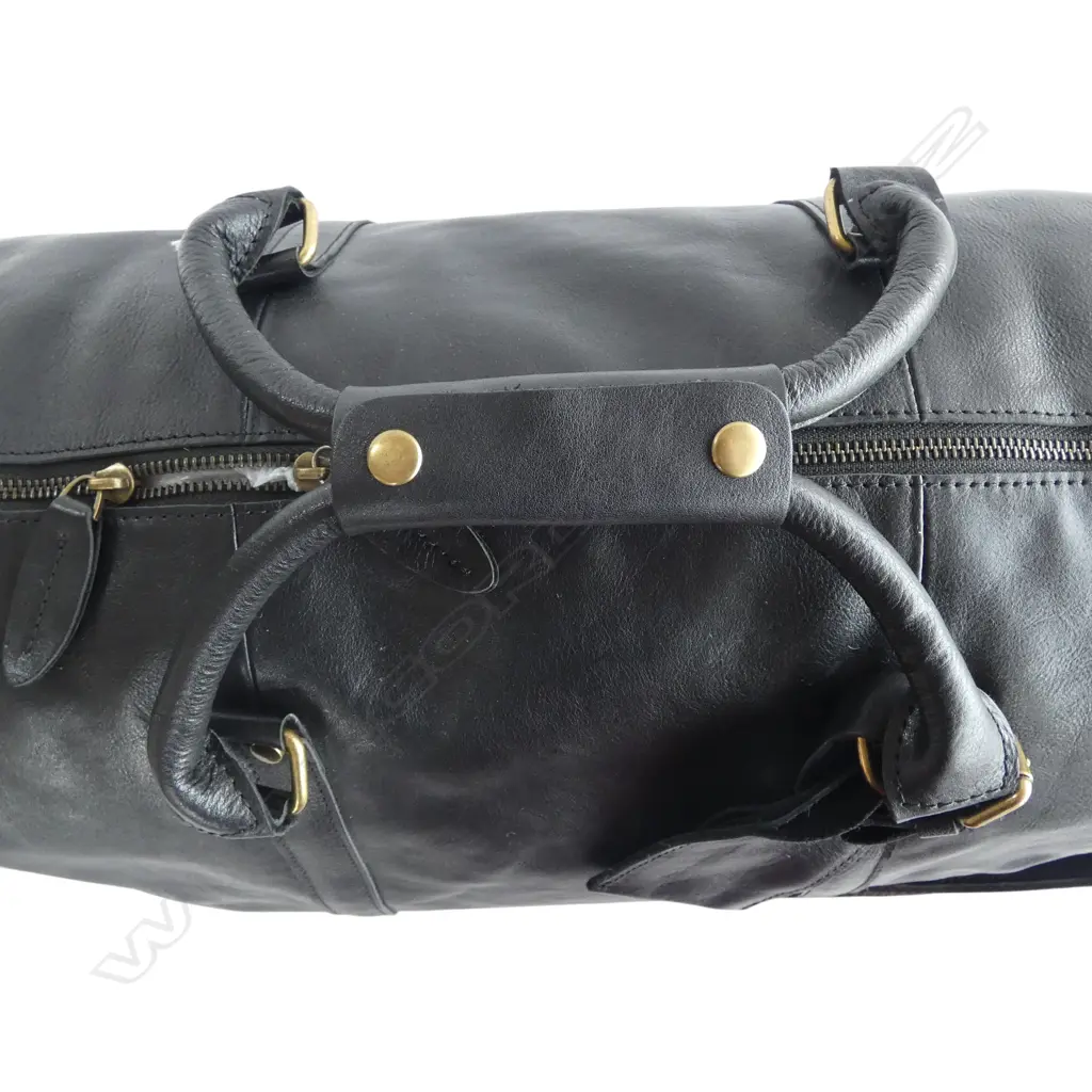 BLACK LEATHER WEEKEND BAG, AS NEW W.550mm Image 1++