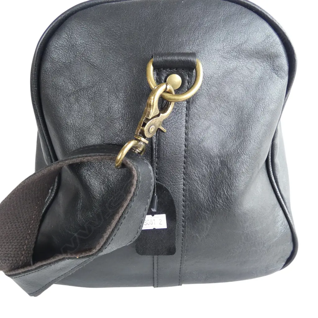 BLACK LEATHER WEEKEND BAG, AS NEW W.550mm Image 1++