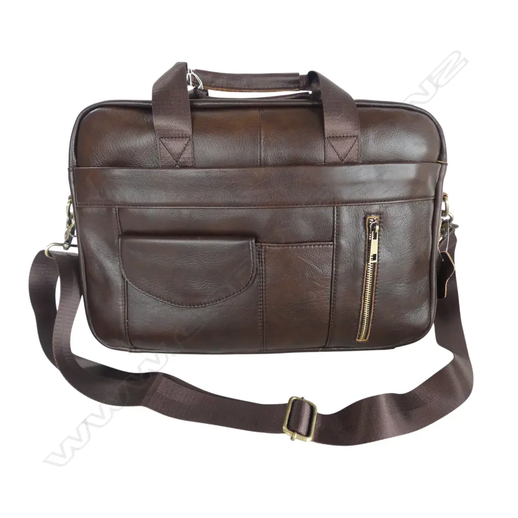 BROWN LEATHER BREIFCASE W.410mm Image 1++