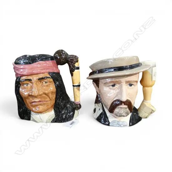 2 ROYAL DOULTON WILD WEST CHARACTER JUGS; GERONIMO & WILD BILL HICKOCK H.160mm