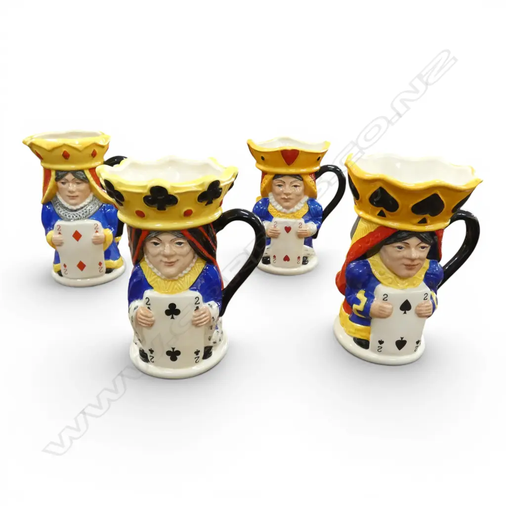SET OF 4 ROYAL DOULTON KING & QUEEN CHARACTER JUGS  Image 1++