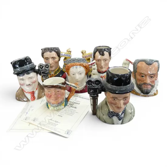 7 ASST. ROYAL DOULTON CHARACTER JUGS Incl. NAPOLEON H.110mm