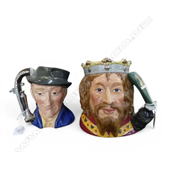 2 BOXED ROYAL DOULTON CHARACTER JUGS; KING ARTHUR No.44 & THE ANTIQUE DEALER