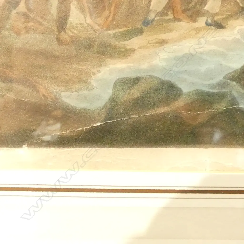 JAMES CLEVELEY, THE DEATH OF CAPTAIN COOK, HANDCOLOURED AQUATINT, 430 X 585MM (SOME TEARS)  Image 1++