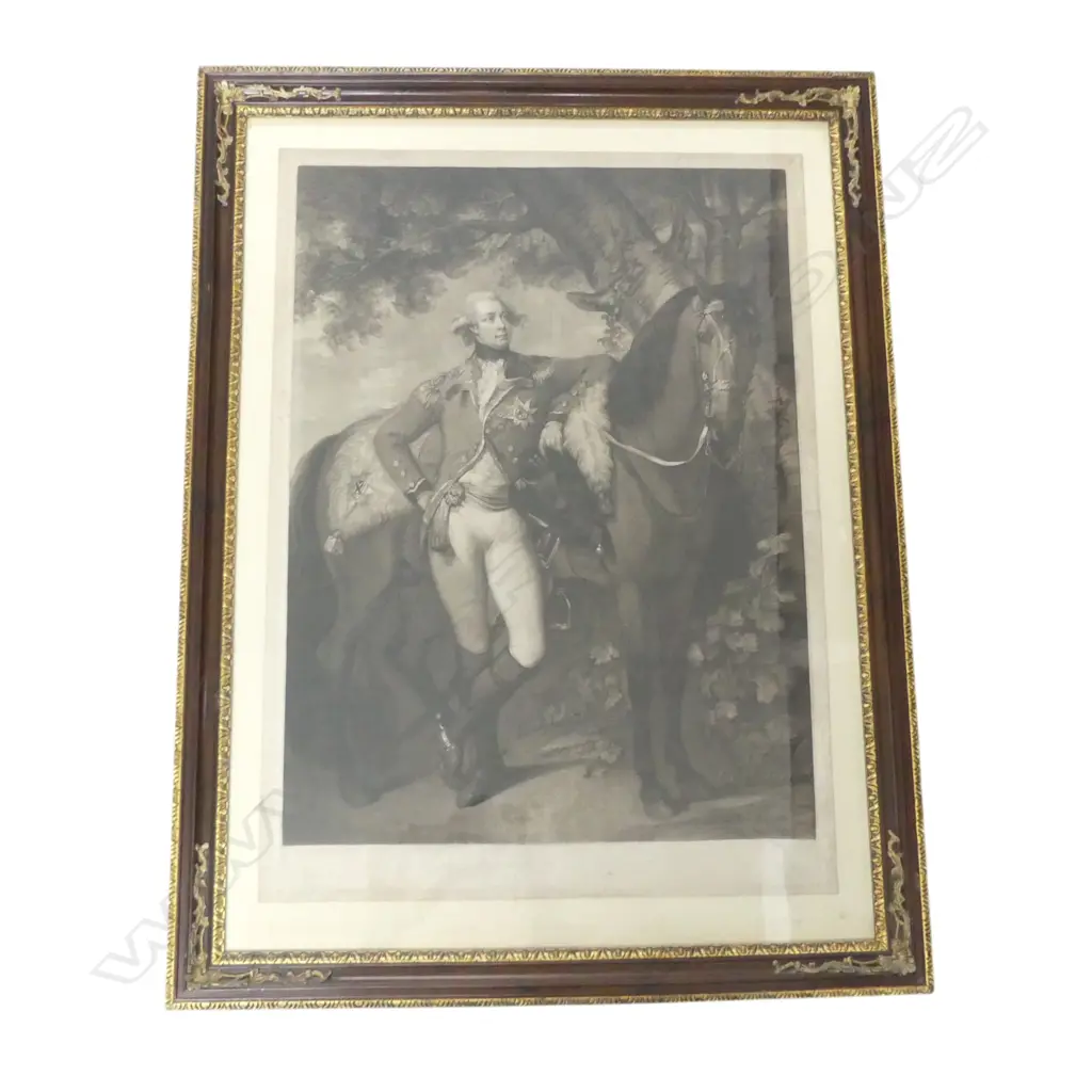 After Thomas Gainsborough 'His Royal Highness George, Prince of Wales. Engraved by John Raphael Smith c.1783. 660 x450mm Image 1++