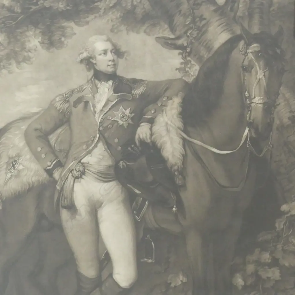 After Thomas Gainsborough 'His Royal Highness George, Prince of Wales. Engraved by John Raphael Smith c.1783. 660 x450mm Image 1++