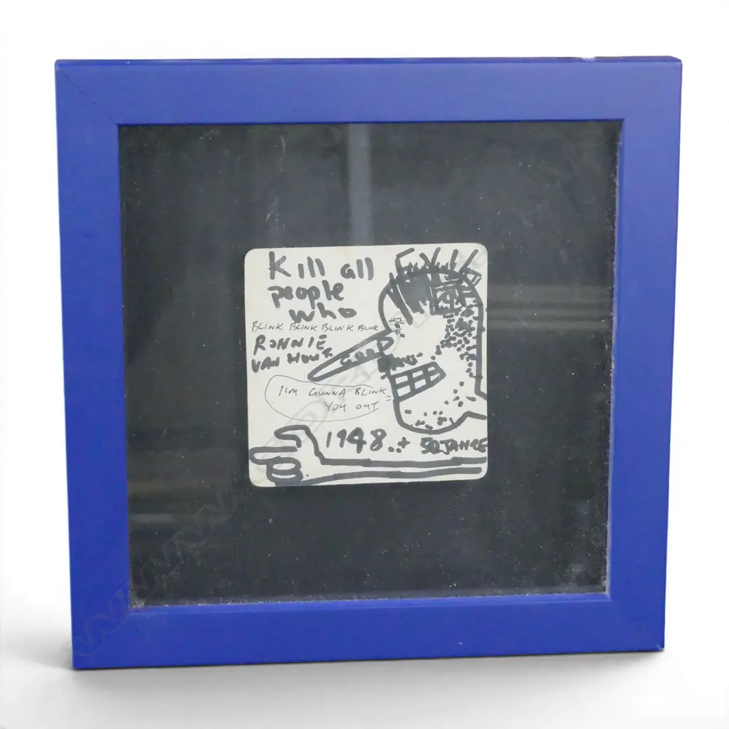 PETER ROBINSON, KILL ALL PEOPLE..., MARKER ON CARD, 95x95mm Image 1++