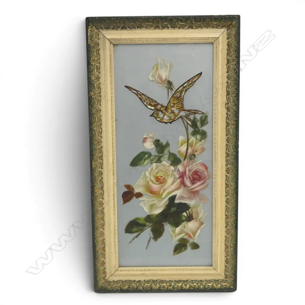 ARTWORK ON GLASS w. ROSES 440x185mm Image 1++
