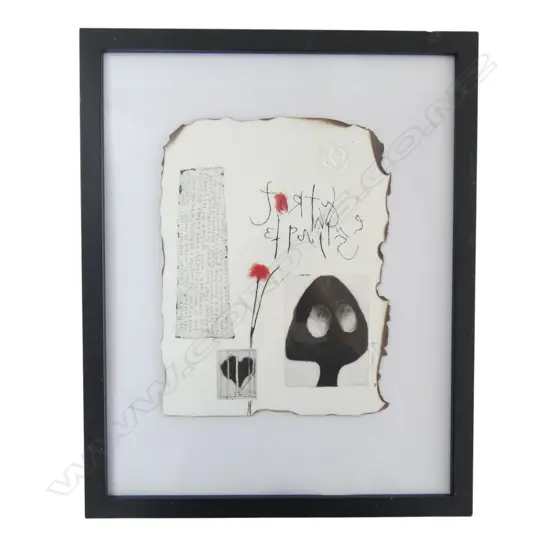 SUSAN HURRELL FIELDES ’07 MIXED MEDIA ART, L.460MM W.3700 (FRAME)