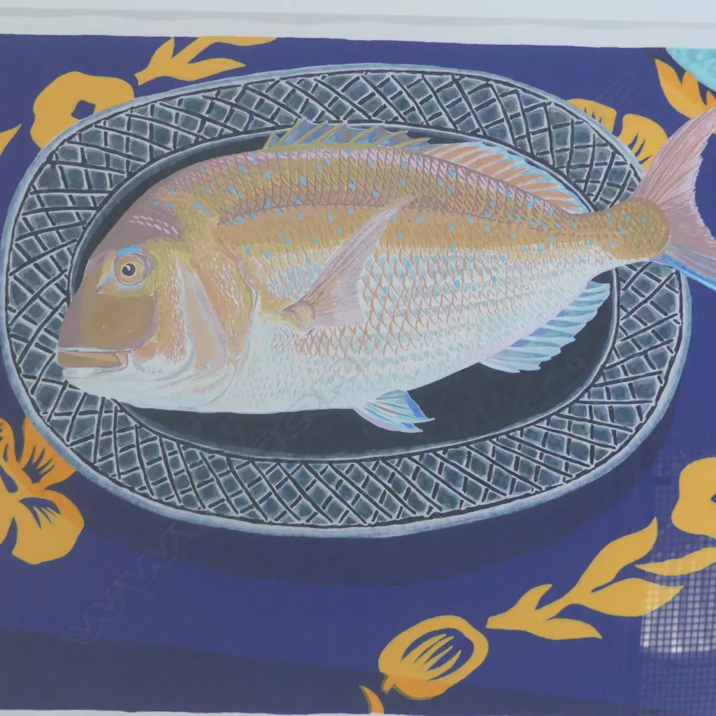 TOM BURNETT 'SNAPPER' SCREEN PRINT 88/180 SIGNED & DATED '93 525x680mm FOXING Image 1++
