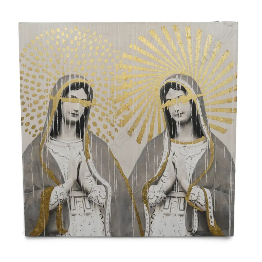 MODERN PRINT ON CANVAS; VIRGIN MARY 600x600mm Image 1++