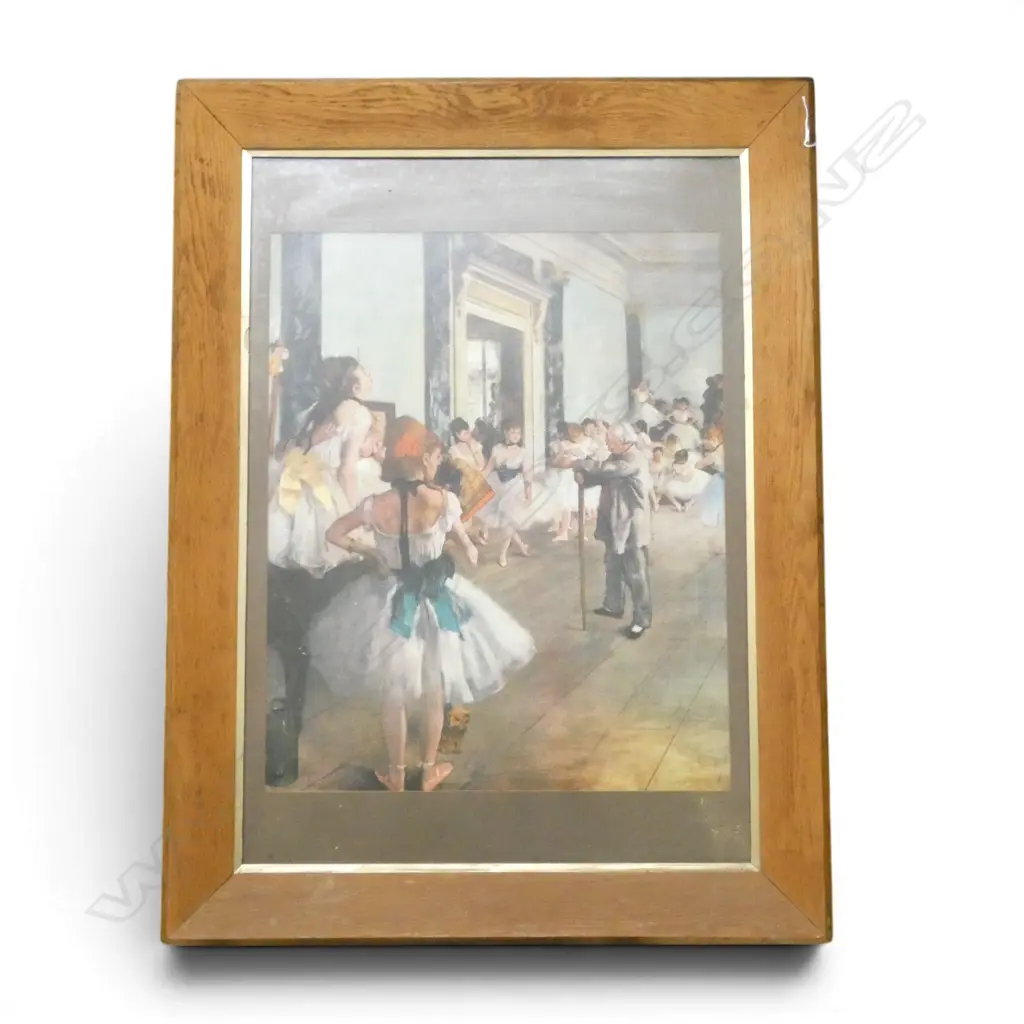 DEGA PRINT 'THE DANCE CLASS' 1874 600x490mm IN OAK FRAME 910x690mm - borer to thin inner frame structure Image 1++