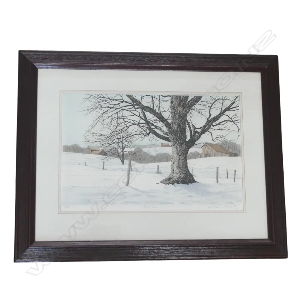 CAROL COLLETTE 'FIRST SNOW' ETCHING, SIGNED & DATED 1981 260x400mm Image 1++