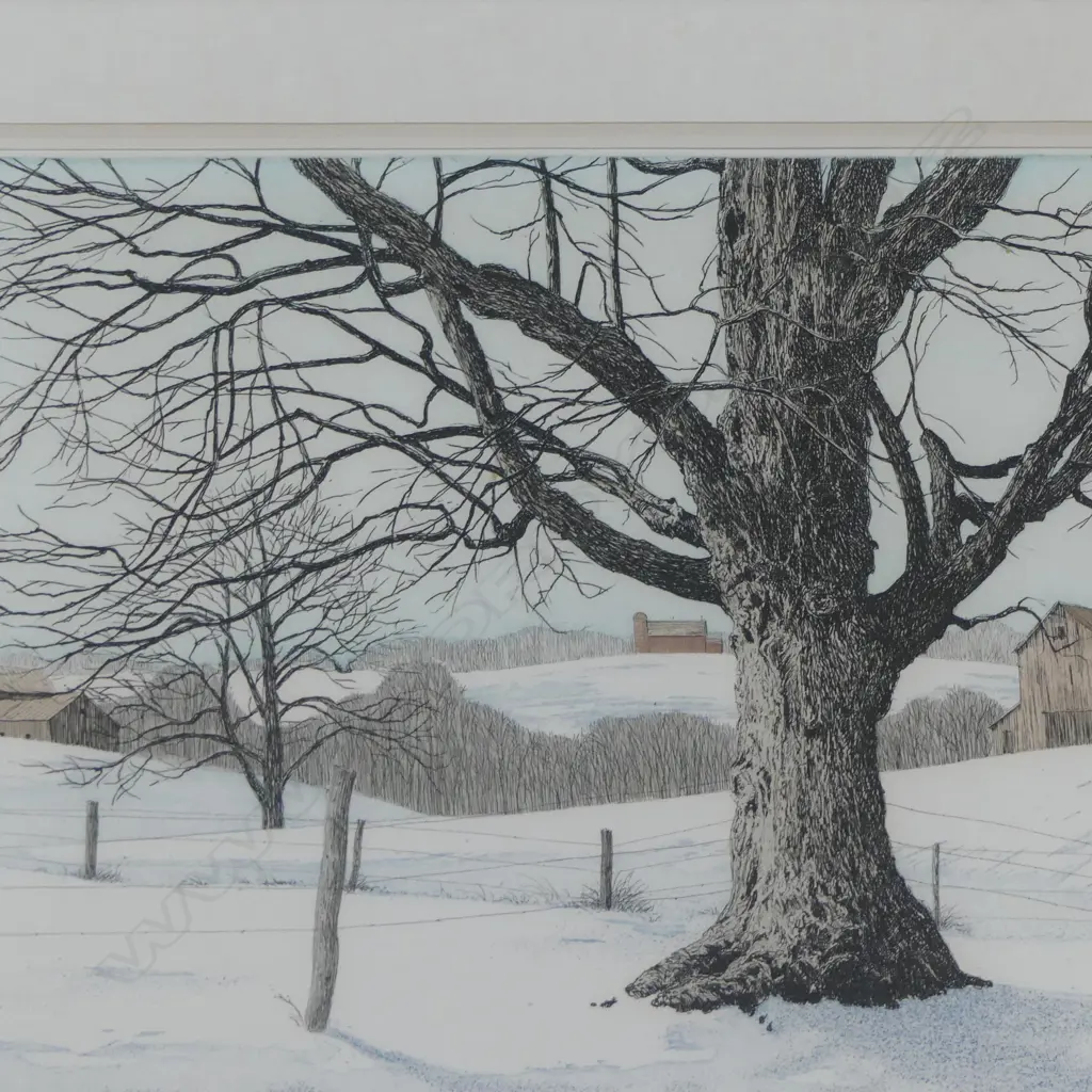 CAROL COLLETTE 'FIRST SNOW' ETCHING, SIGNED & DATED 1981 260x400mm Image 1++