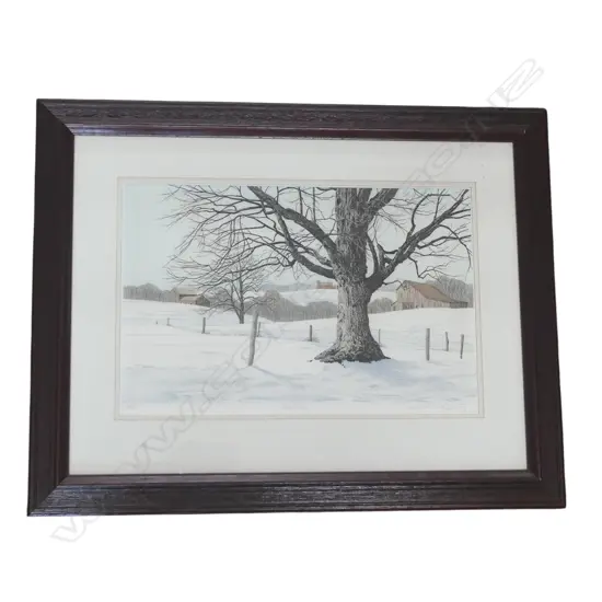 CAROL COLLETTE 'FIRST SNOW' ETCHING, SIGNED & DATED 1981 260x400mm