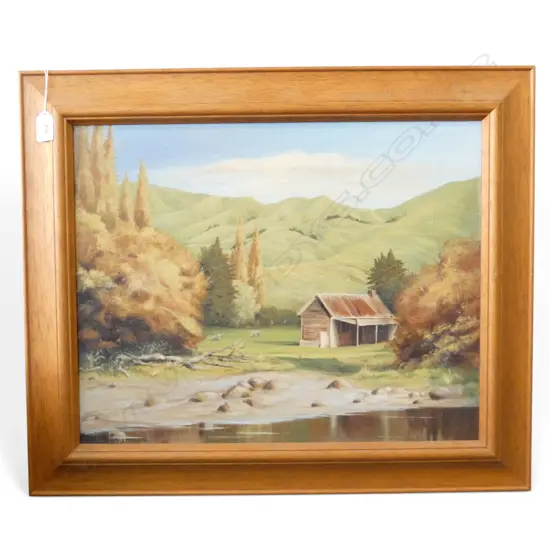 N CAMERON, HILL COUNTRY NZ, OIL ON BOARD, SIGNED, 390 x 500mm