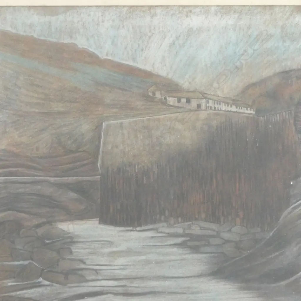 4 ARTWORKS; 3 PASTELS +  A. C. ODDY 'MERGING FORCES' 445x595mm Image 1++